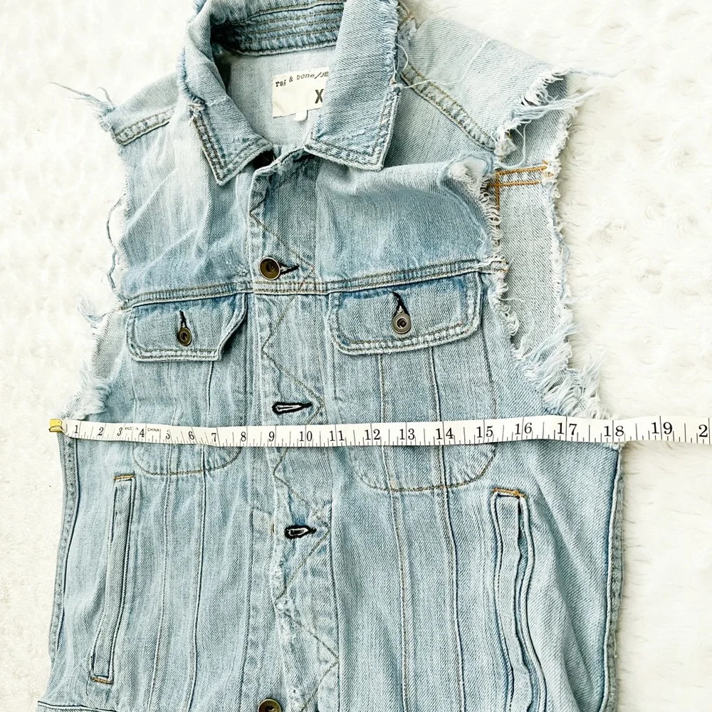 RAG & BONE Distressed Frayed Denim Vest